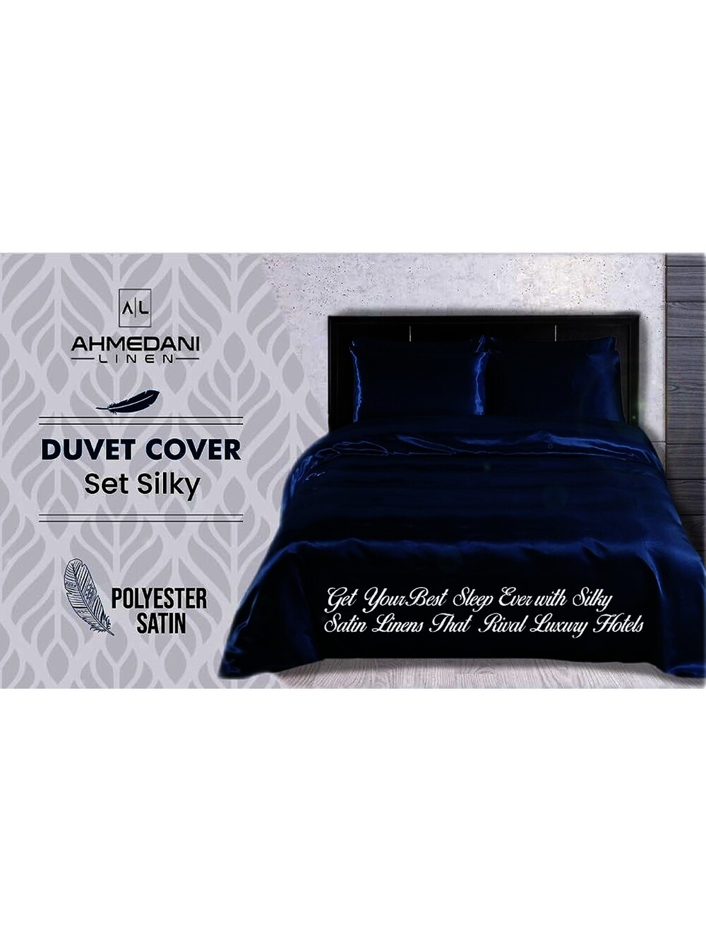 Ahmedani Linens Sexy Satin Sheets 6 Pcs Queen/King Bedding Set 1 Duvet Cove…